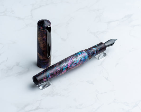 Portly Piece - "Immaculate Constellation" | Handmade Resin Fountain Pen w/ Gunmetal Clip