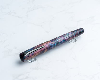 Portly Piece - "Immaculate Constellation" | Handmade Resin Fountain Pen w/ Gunmetal Clip