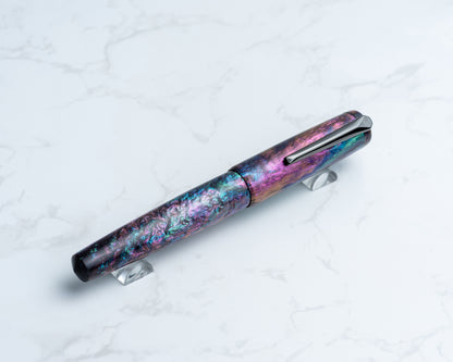 Portly Piece - "Immaculate Constellation" | Handmade Resin Fountain Pen w/ Gunmetal Clip