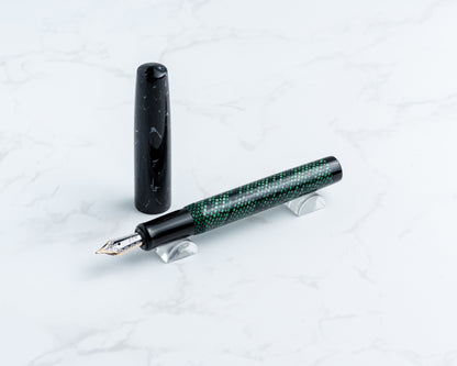 Premiere Pocket Piece - "Serpent Stone" | Handmade Fountain Pen w/ Vintage Cellulose Acetate