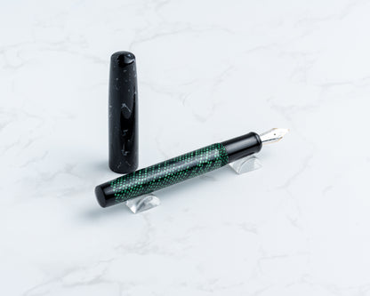 Premiere Pocket Piece - "Serpent Stone" | Handmade Fountain Pen w/ Vintage Cellulose Acetate