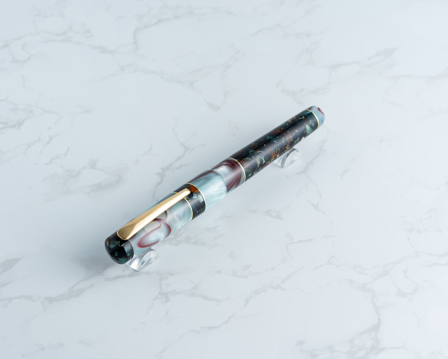 Premiere Piece - "Mint Pistachio Crunch" | Handmade Fountain Pen w/ Vintage & Modern Acrylics