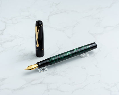 Premiere Piece - "Black Adder" | Handmade Fountain Pen w/ Vintage Cellulose Acetate
