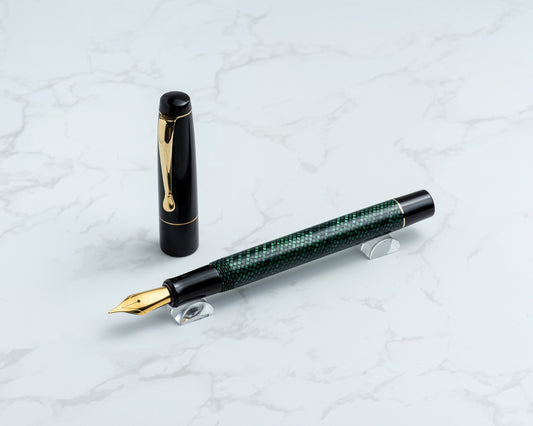 Premiere Piece - "Black Adder" | Handmade Fountain Pen w/ Vintage Cellulose Acetate