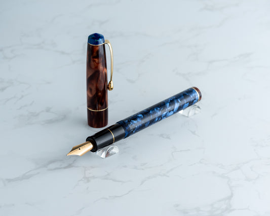Premiere Piece - "Velvet Toffee Crush" | Handmade Fountain Pen w/ Vintage Cellulose Acetate & Acrylic