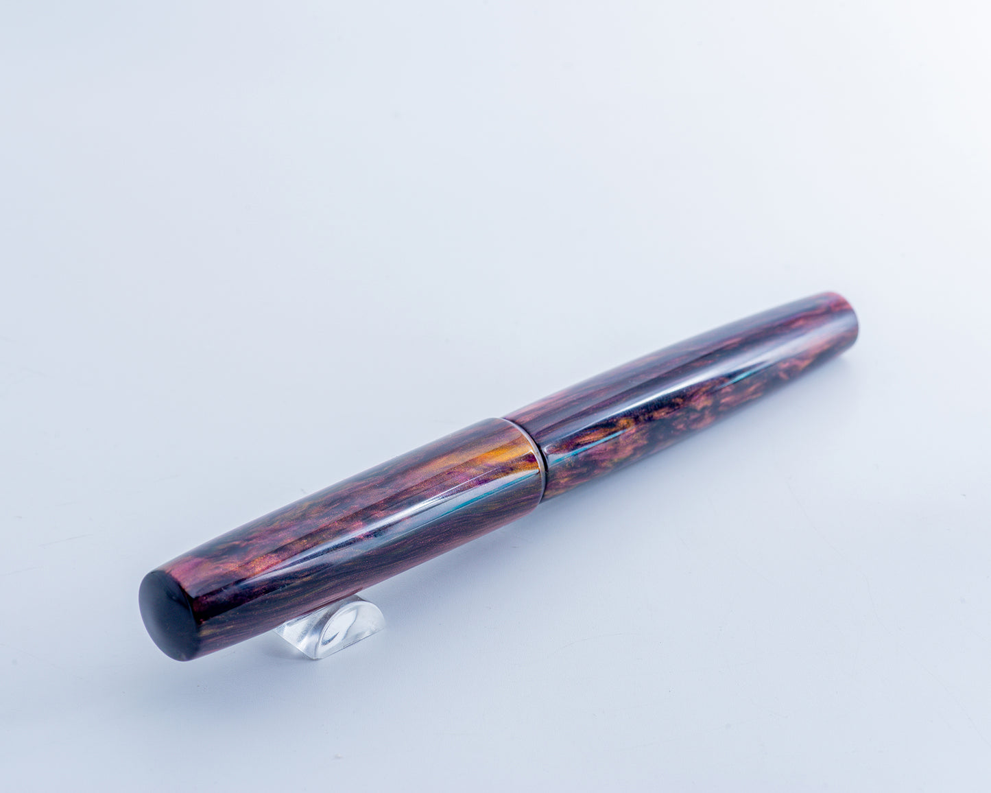 Primary Piece - "Purple Inferno" | Handmade Clipless Resin Fountain Pen