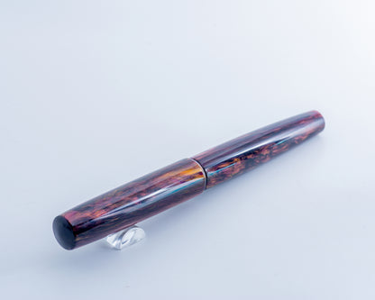 Primary Piece - "Purple Inferno" | Handmade Clipless Resin Fountain Pen
