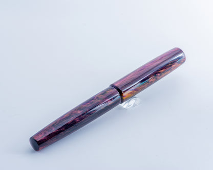 Primary Piece - "Purple Inferno" | Handmade Clipless Resin Fountain Pen