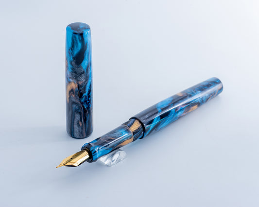 Primary Piece - "Vortex" | Handmade Clipless Resin Fountain Pen