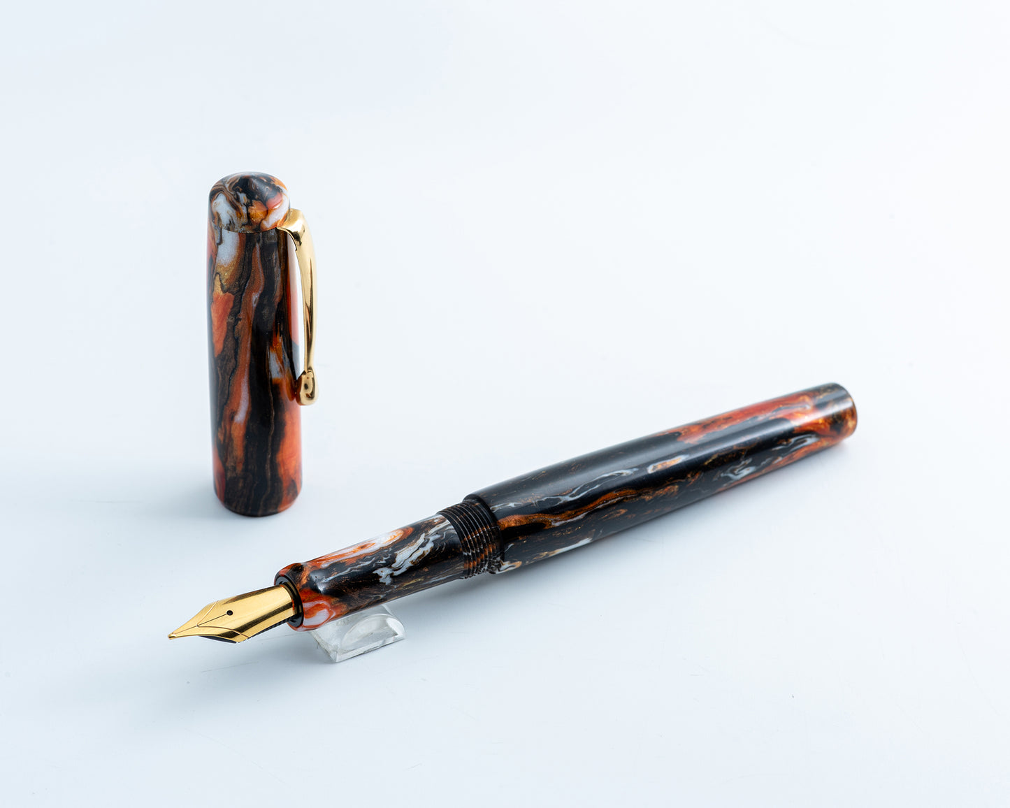 Primary Piece - "Autumn Foliage" | Handmade Fountain Pen w/ Gold Plated Stainless Steel Clip