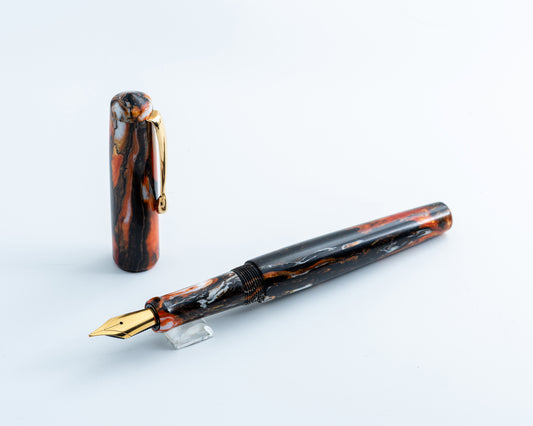 Primary Piece - "Autumn Foliage" | Handmade Fountain Pen w/ Gold Plated Stainless Steel Clip