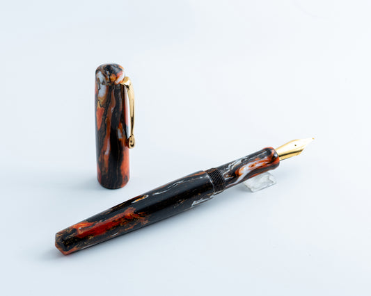Primary Piece - "Autumn Foliage" | Handmade Fountain Pen w/ Gold Plated Stainless Steel Clip