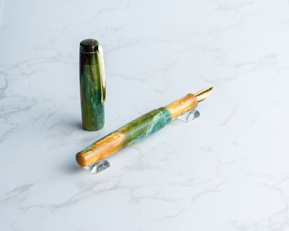 Primary Piece - "Golden Hour" Handmade Fountain Pen w/ Gold Plated Clip