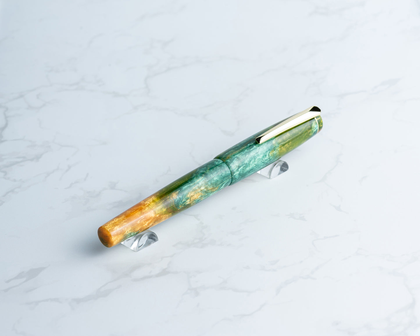Primary Piece - "Golden Hour" Handmade Fountain Pen w/ Gold Plated Clip