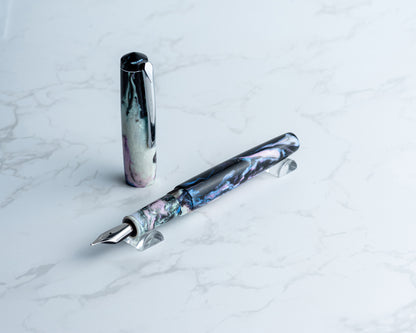 Primary Piece - "Nebulabalone" Handmade Fountain Pen w/ Silver Plated Clip