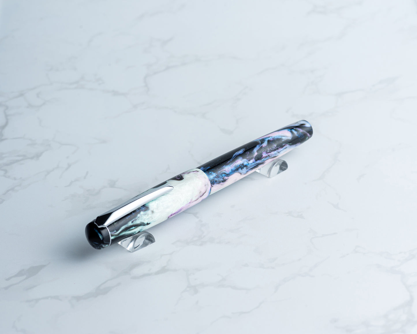 Primary Piece - "Nebulabalone" Handmade Fountain Pen w/ Silver Plated Clip