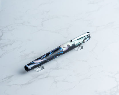 Primary Piece - "Nebulabalone" Handmade Fountain Pen w/ Silver Plated Clip