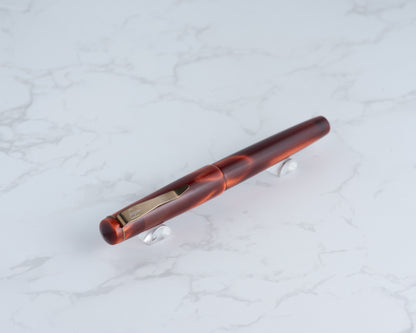 Primary Piece - "'Not' Hot Lava"  | Handmade Resin Fountain Pen w/ Flame-Bronzed Stainless Steel Clip