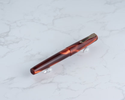 Primary Piece - "'Not' Hot Lava"  | Handmade Resin Fountain Pen w/ Flame-Bronzed Stainless Steel Clip