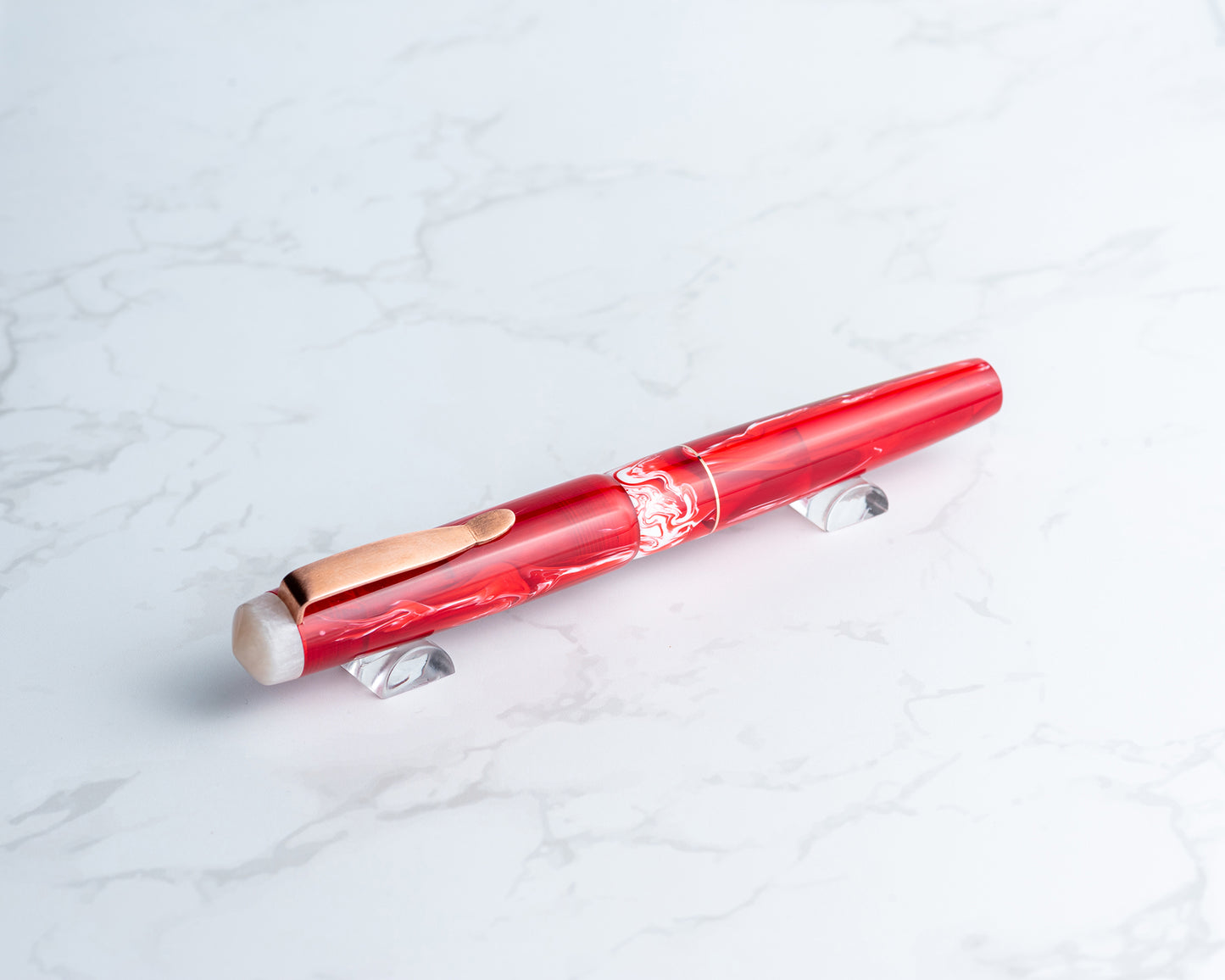 Premiere Piece - "Roses" Handmade Fountain Pen w/ Handmade Copper Clip