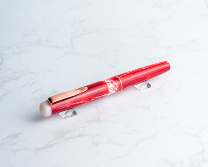 Premiere Piece - "Roses" Handmade Fountain Pen w/ Handmade Copper Clip