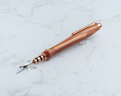 Single-Blade Seam Ripper w/ Removable Pocket Clip - Cedar Wood on Copper Plated Hardware