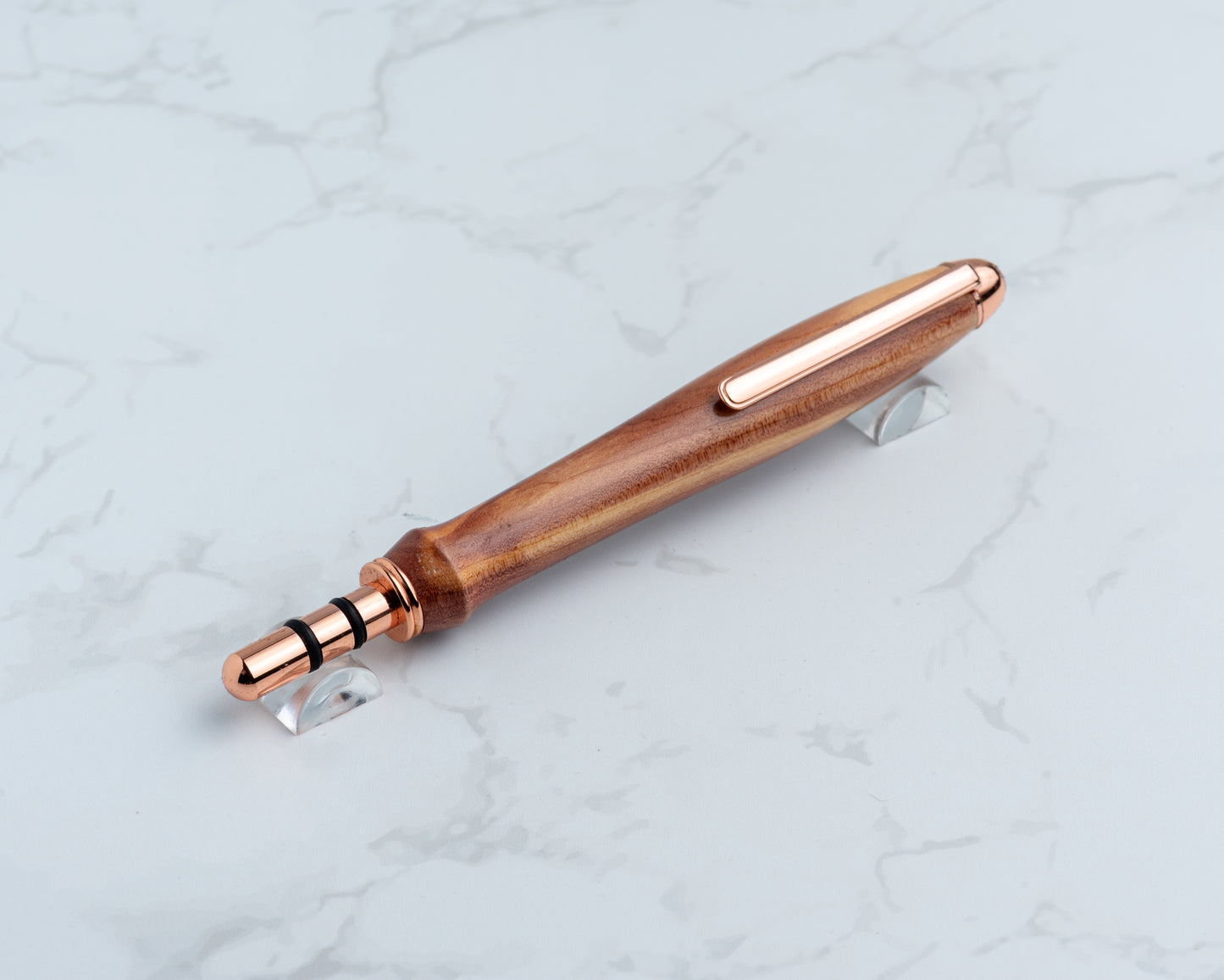 Single-Blade Seam Ripper w/ Removable Pocket Clip - Cedar Wood on Copper Plated Hardware