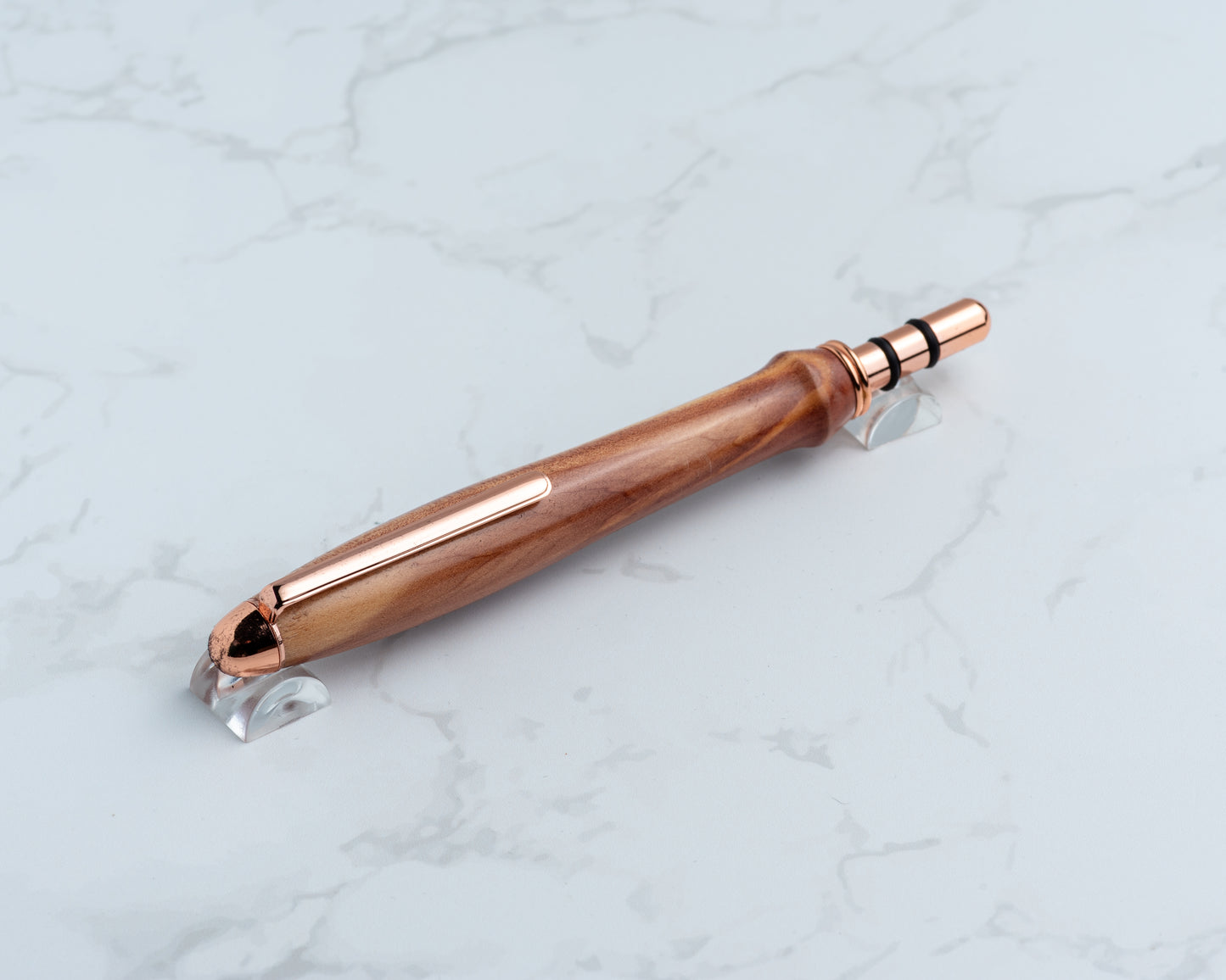 Single-Blade Seam Ripper w/ Removable Pocket Clip - Cedar Wood on Copper Plated Hardware