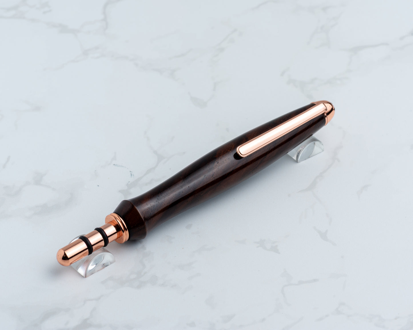 Single-Blade Seam Ripper w/ Removable Pocket Clip - Cocobolo Wood on Copper Plated Hardware
