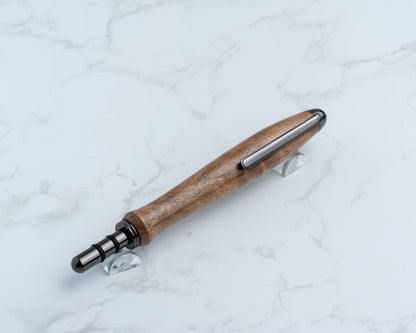 Single-Blade Seam Ripper w/ Removable Pocket Clip - English Walnut Wood on Gunmetal Hardware
