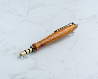 Single-Blade Seam Ripper w/ Removable Pocket Clip - Osage Orange Wood on "Antique" Brass Hardware