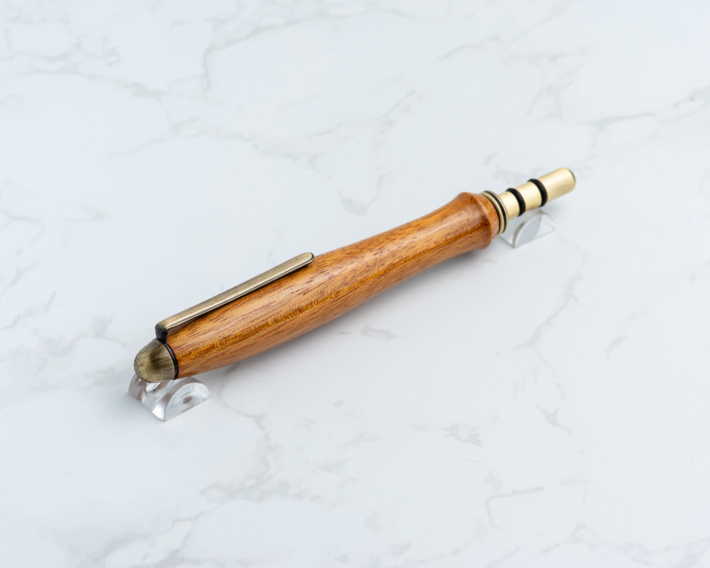 Single-Blade Seam Ripper w/ Removable Pocket Clip - Osage Orange Wood on "Antique" Brass Hardware