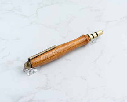 Single-Blade Seam Ripper w/ Removable Pocket Clip - Osage Orange Wood on "Antique" Brass Hardware