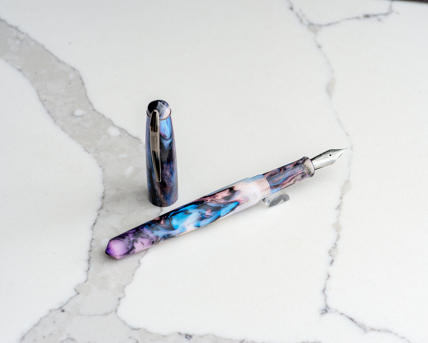 Primary Piece - "Abalone" | Handmade Alumilite Resin Fountain Pen w/ Gunmetal Clip