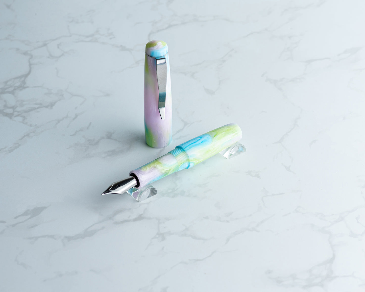 Lil' Piece - "Candy Floss" | Handmade Resin Pocket Fountain Pen w/ Stainless Steel Clip