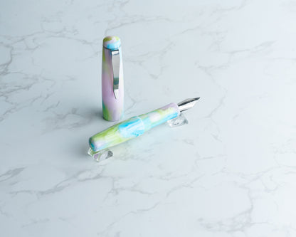 Lil' Piece - "Candy Floss" | Handmade Resin Pocket Fountain Pen w/ Stainless Steel Clip