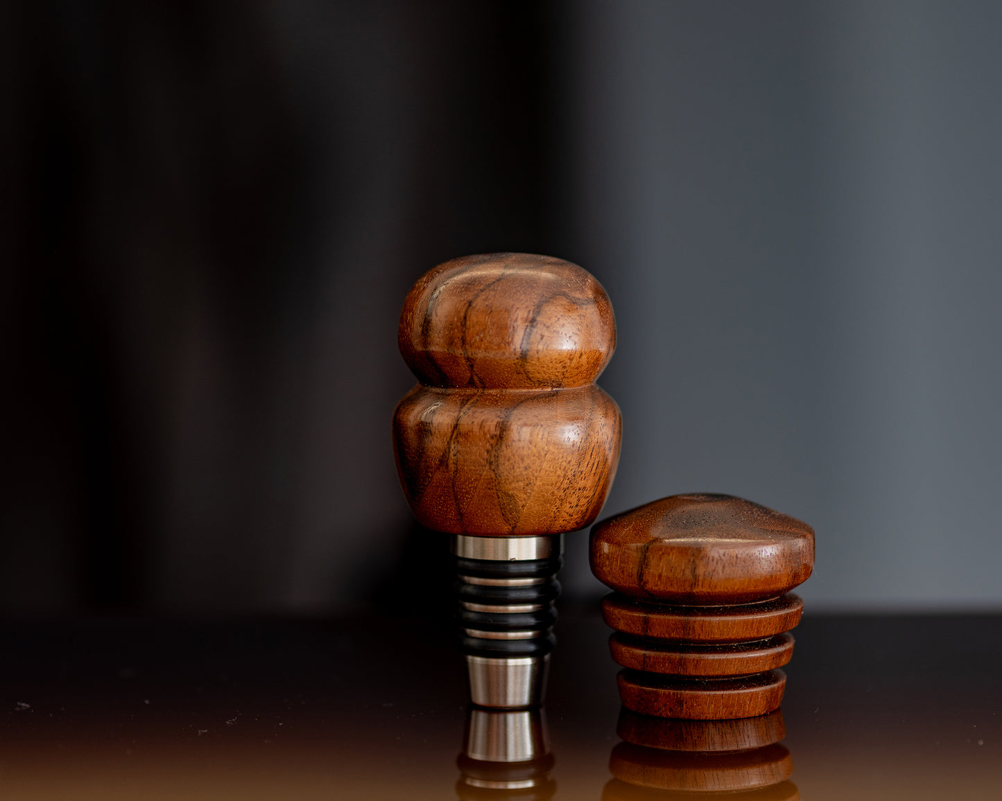 Hand-turned Wooden Bottle Stopper - Walnut