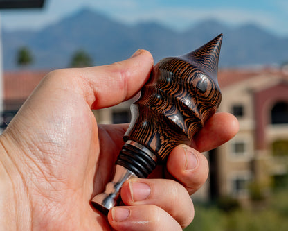 Hand-turned Wooden Bottle Stopper - African Wenge