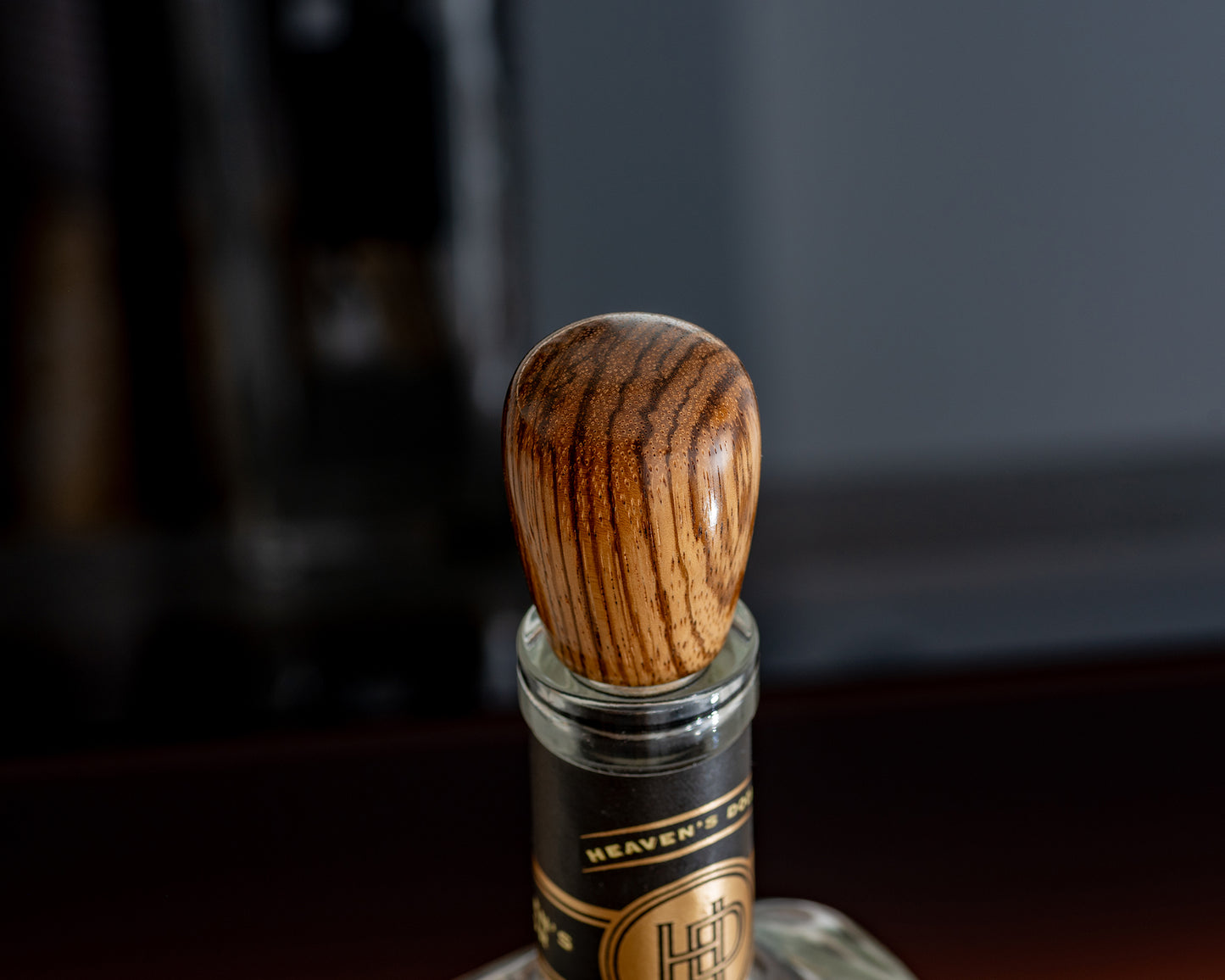 Hand-turned Wooden Bottle Stopper - Zebrano