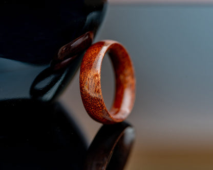 Handmade Sapele Mahogany Ring | Size 10.5 Hand Turned Exotic Solid Wood Ring - Perfect Wedding Band, Statement Ring, or 5th Anniversary Gift