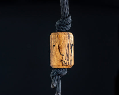 EDC Lanyard Bead - Hand Turned Extra-Large Stabilized Spalted Tamarind Wood Bead - Paracord Bead for Pocket Knife/Zipper/Keychain