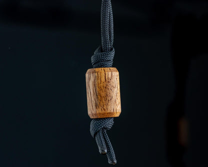 EDC Lanyard Bead | Curly Mango - Hand Turned Extra-Large Solid Exotic Wood Bead - Paracord Bead for Pocket Knife/Zipper/Keychain