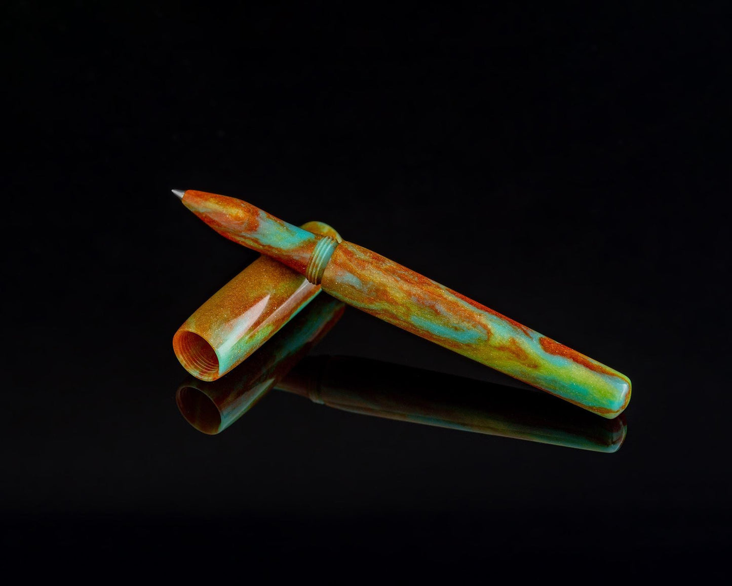 Handmade Ballpoint Desk Pen | "Sherbert" DiamondCast Body for Pilot G2, Energel & Schmidt Refills - Custom Bespoke Kitless Rollerball Pen