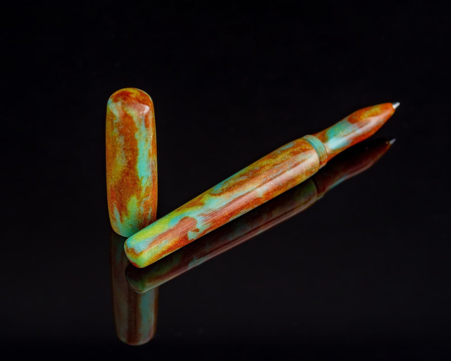 Handmade Ballpoint Desk Pen | "Sherbert" DiamondCast Body for Pilot G2, Energel & Schmidt Refills - Custom Bespoke Kitless Rollerball Pen