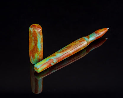 Handmade Ballpoint Desk Pen | "Sherbert" DiamondCast Body for Pilot G2, Energel & Schmidt Refills - Custom Bespoke Kitless Rollerball Pen