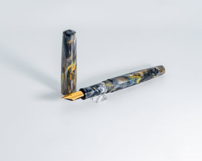 Portly Piece - "Nib Wolf's Ether Ore" | Handmade Alumilite Resin Fountain Pen