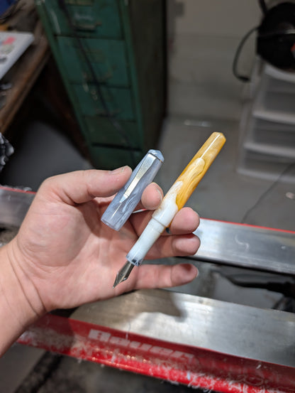 Primary Piece - For Chuck | Handmade Fountain Pen w/ Stainless Steel Clip