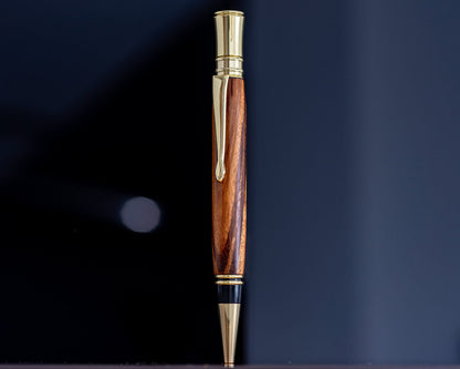 Goncalo Alves Executive Twist Pen | Gold Hardware | Handmade Exotic Wood Pen